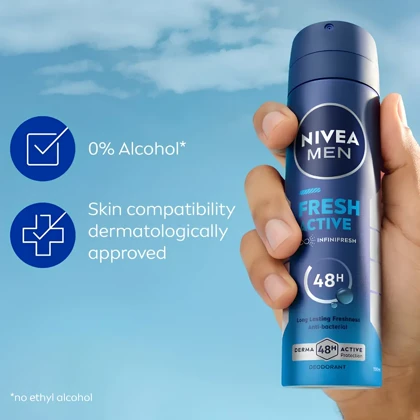 اسپری ضد تعریق مردانه نیوآ NIVEA مدل Fresh Active محافظت 48 ساعته 150ml