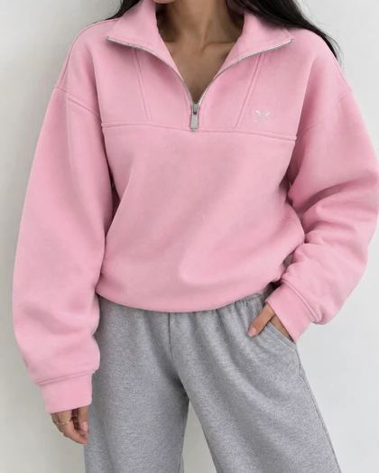 دورس نیم زیپ صورتی انگلیسی crewclothing
