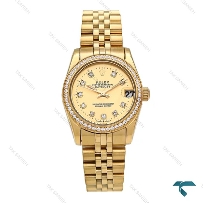 ساعت زنانه رولکس تمام طلایی دورنگین Rolex-6628-L