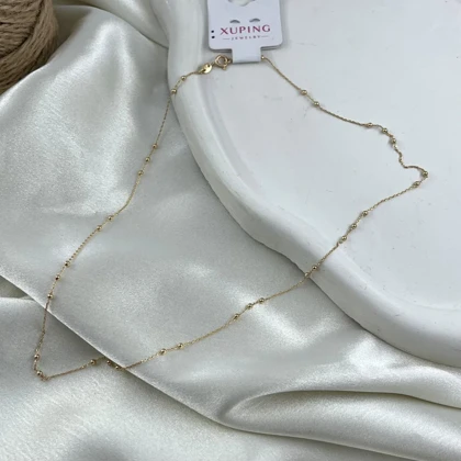 گردنبند زنانه ژوپینگ مدل گوی طرح توپی طلایی رنگ ثابت