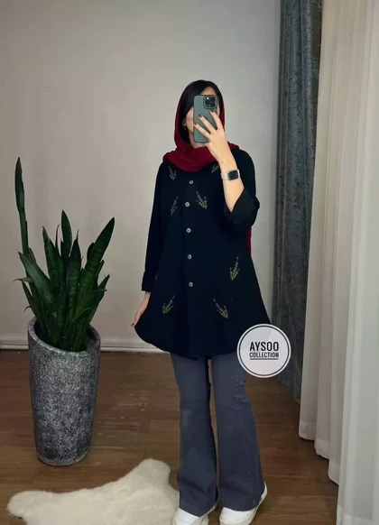 مانتو گلدوزی رزا