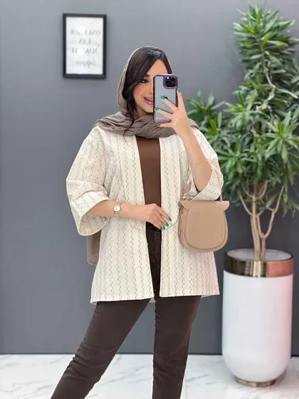 مانتو کوک دوزی آستین پاکتی