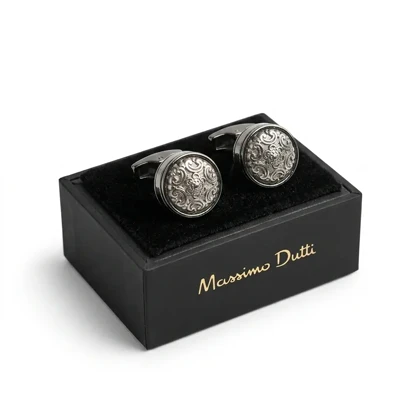 دکمه سردست لاکچری طرح کنده اسلیمی برند Massimo dutti