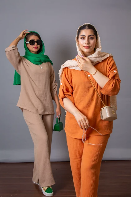 مانتو شلوار لینن پنبه رستا