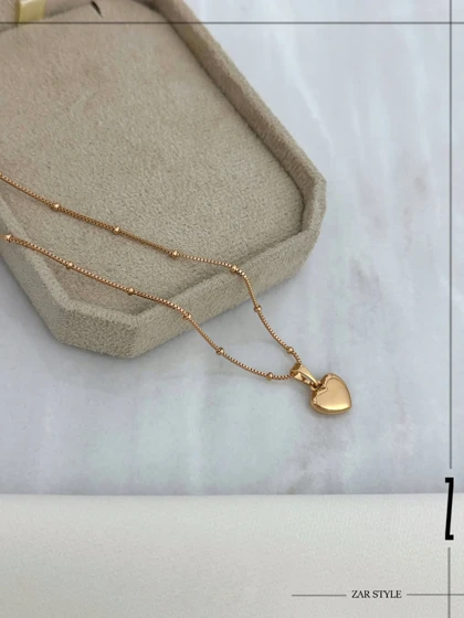 گردنبند زنانه قلب آینه‌ای