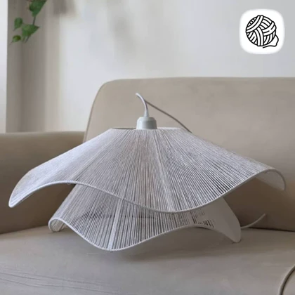 لوستر مدل لاله نخ رافیا سفید قطر 70