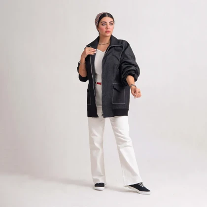 بامبر جکت جین ذغالی Notte دوحالته