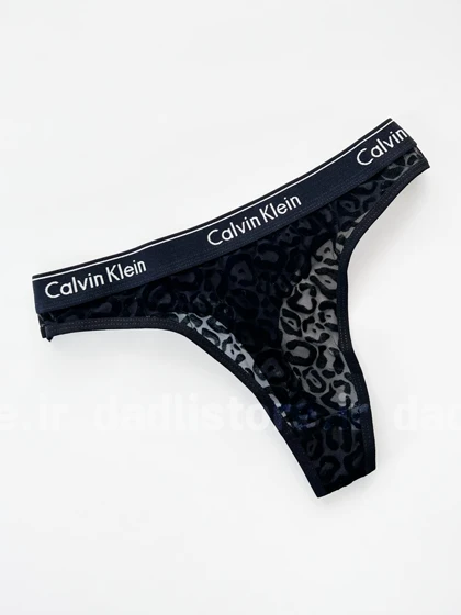 شورت بکلس گیپور طرح پلنگی کمر نوشته Calvin klein
