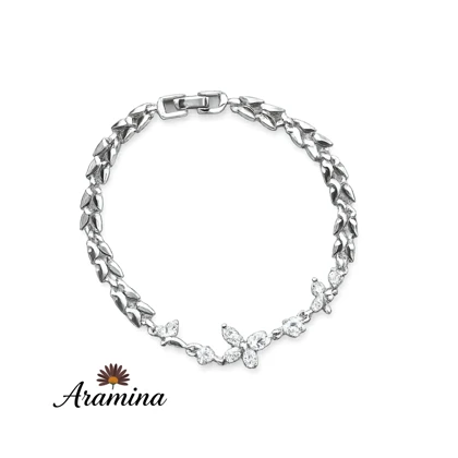 دستبند پروانه زنانه نگین‌دار رنگ ثابت ARA 108