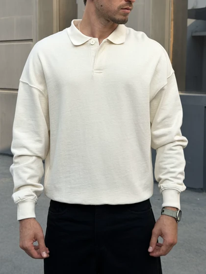 پولو شرت اورجینال پول اند بیر سفید/Original Pull & Bear Polo shirt