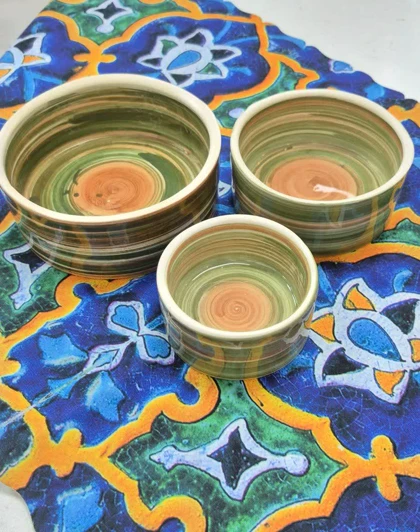 ست سه تیکه سه سایزی کاسه آبرنگی