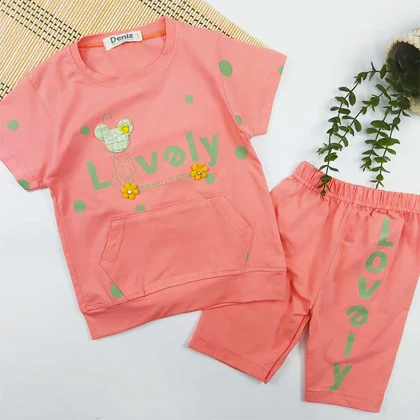 تیشرت شلوارک دخترانه LOVELY