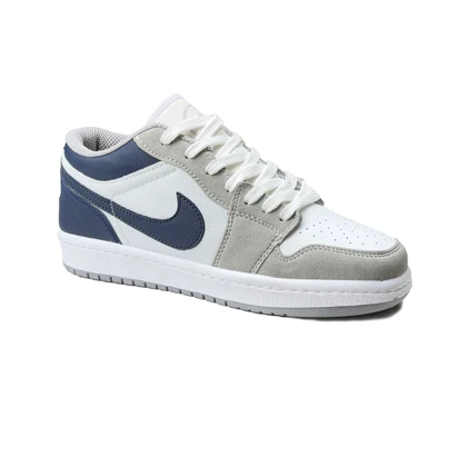 کتانی اسپرت مردانه مدل نایک جردن 1 Nike Jordan رنگ سفید سرمه‌ای کد 51451