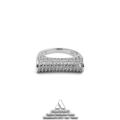 انگشتر نگین‌دار نقره‌ای Women Diamond Ring S02