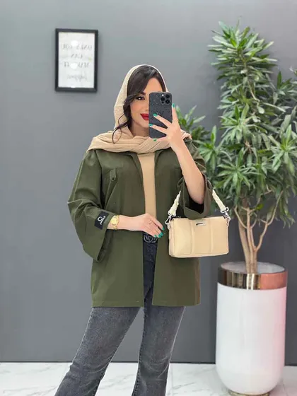 مانتو لینن آستین پاکتی جیب پاگن