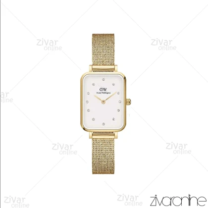 ساعت دنیل ولینگتون زنانه طلایی صفحه سفید ایندکس نگین‌دار 104314