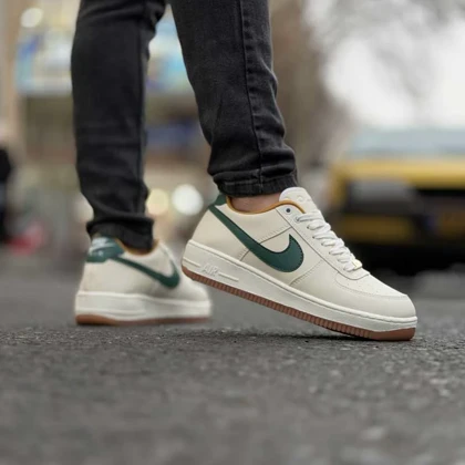 کتانی نایک ایرفورس سفید سبز سایز بزرگ کد 6256