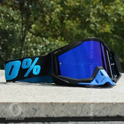 عینک طوفان و اسکی 100% RACECRAFT Black Blue درجه یک