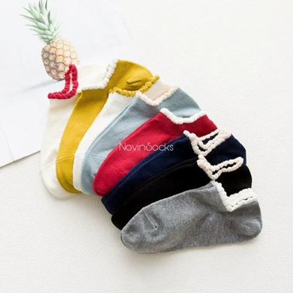 جوراب مچی لبه رنگی - طرح 1