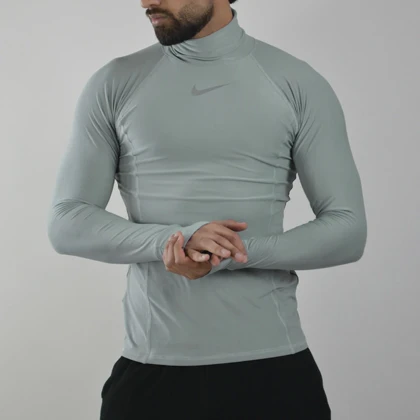 بلوز یقه اسکی ورزشی مردانه نایک مدل mub-8910 طوسی روشن