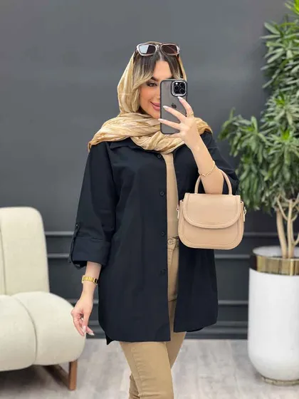 مانتو تک جیب جلو دکمه