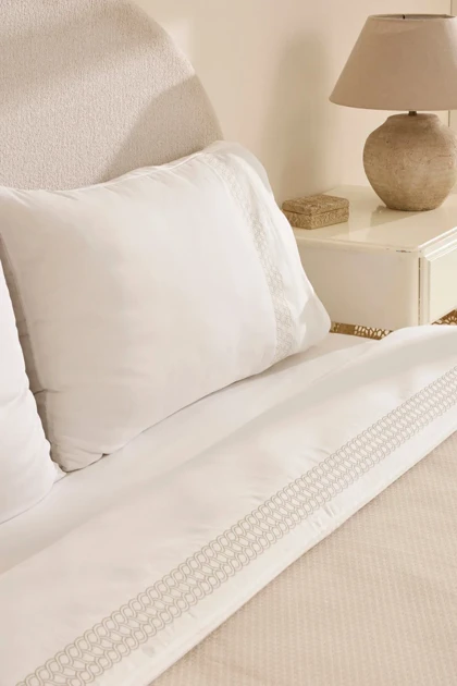 سرویس روتختی پیکه دو نفره Karaca Home مدل Linnea پنبه - بژ