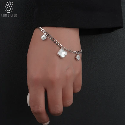 دستبند نقره ونکلیف آویز دار