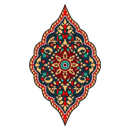 استیکر پارچه و لباس پاد آفرین مدل فرش ایرانی کد 3957