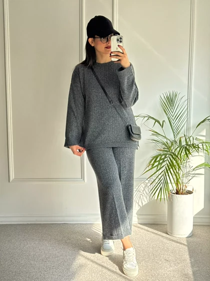 ست مانتو شلوار بافت آریا