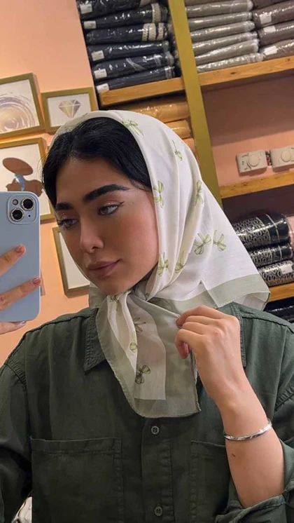 مینی اسکارف نخی کالکشن سبز ماچا