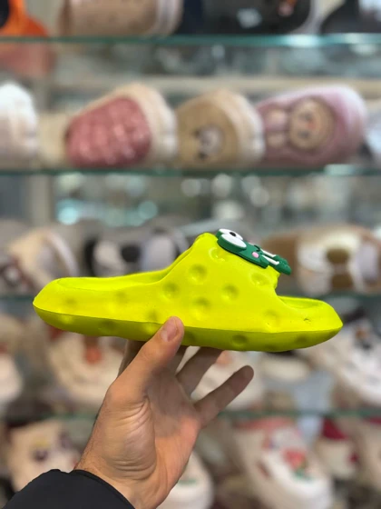 دمپایی بچه گانه مدل قورباغه