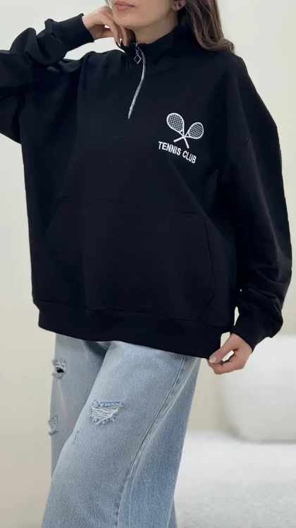 سویشرت نیم زیپ تنیس