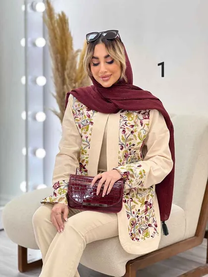 مانتو کتی لینن خرجه کاری هندی