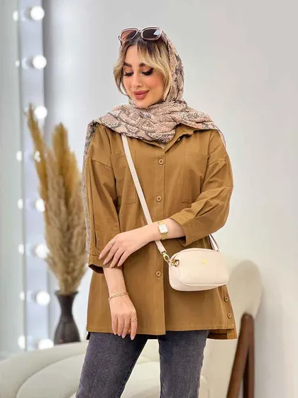 مانتو آستین پیله بغل سه دکمه