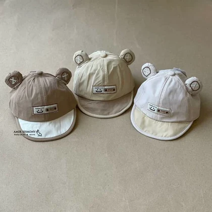 کلاه نوزادی گوشدار نقاب متحرک خرسی