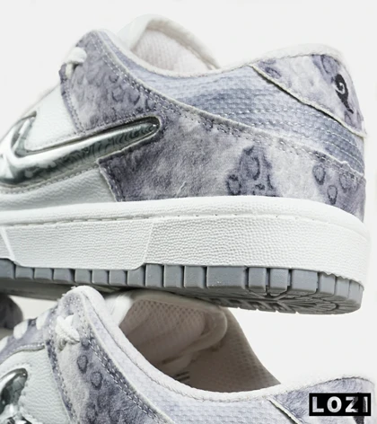 کفش کتانی مردانه و زنانه سفید زغالی NIKE dunk low steam puppet