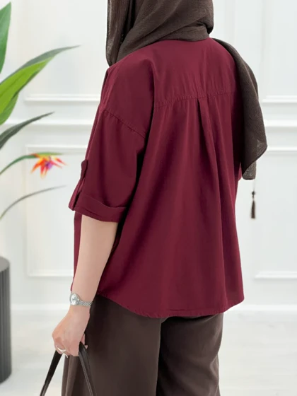 شومیز کوتاه زنانه مرجان