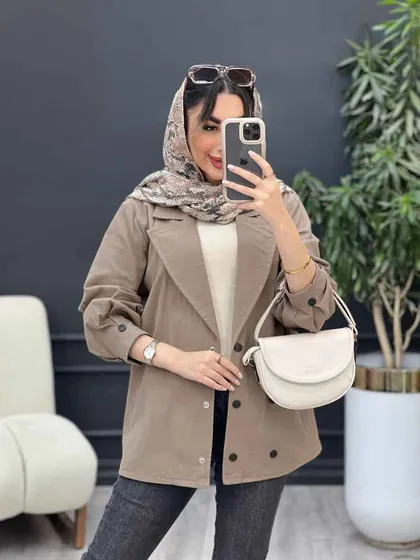 مانتو لینن شش دکمه