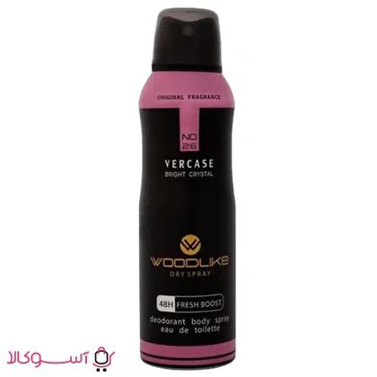 اسپری بدن زنانه وودلایک مدل vercase bright crystal حجم 200 میل
