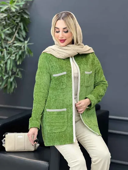 مانتو مخمل نوار دوزی