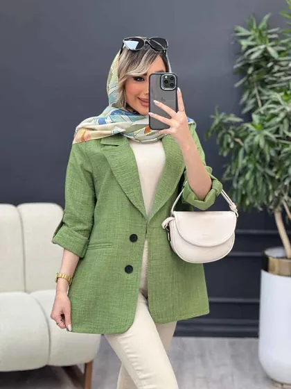 مانتو جیب نما دو دکمه