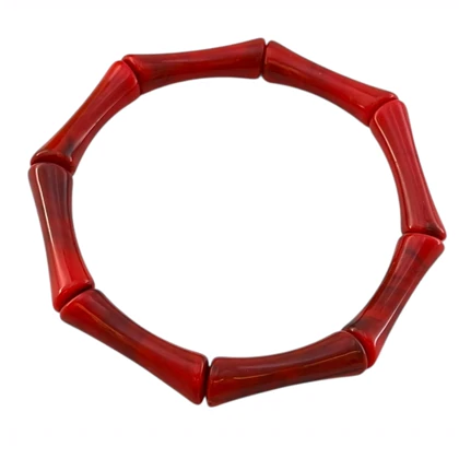 دستبند زنانه بنگل رزینی مدل روبینلا قرمز