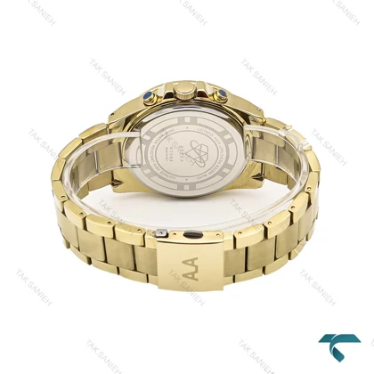 ساعت الکسا پریمیر A0064 مردانه طلایی صفحه مشکی Alexa-6229-G
