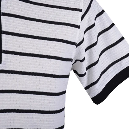 پولوشرت نیم زیپ راه راه مردانه