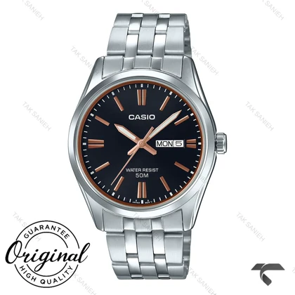 ساعت کاسیو مردانه MTP-1335D-1A2V صفحه مشکی ایندکس رزگلد Casio-10364-G