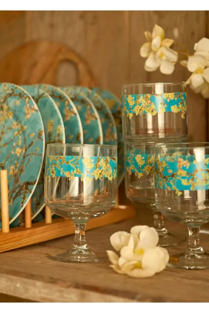فنجان 4 عددی Bella Maison مدل Almond Blossom - فیروزه‌ای