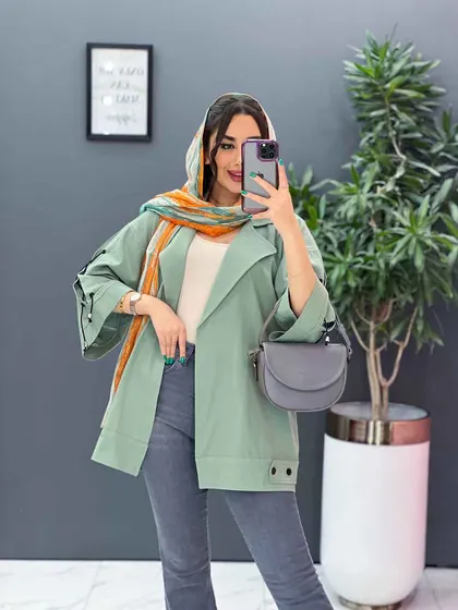 مانتو لینن آستین گت ضربدری