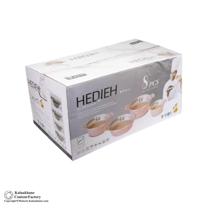 سرویس قابلمه چدن تاپ تفلون مدل آلفا کلاسیک 8 پارچه