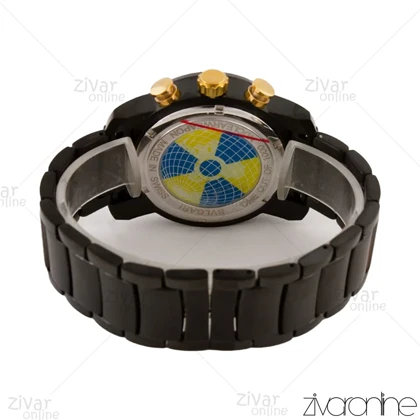 ساعت بولگاری مردانه سه موتوره صفحه مشکی طلایی 105723