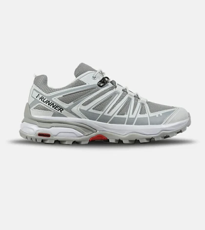 کفش کتانی مردانه و زنانه طوسی سفید آی رانر مدل 7921